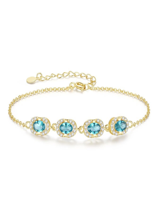 GexTyde Birthstone Bracelets for Women, Gold Trendy Dainty Link Bracelet Jewelry Birthday Christmas Day Gifts for Women Girlfriend Friend Her Mom Wife - Image 1